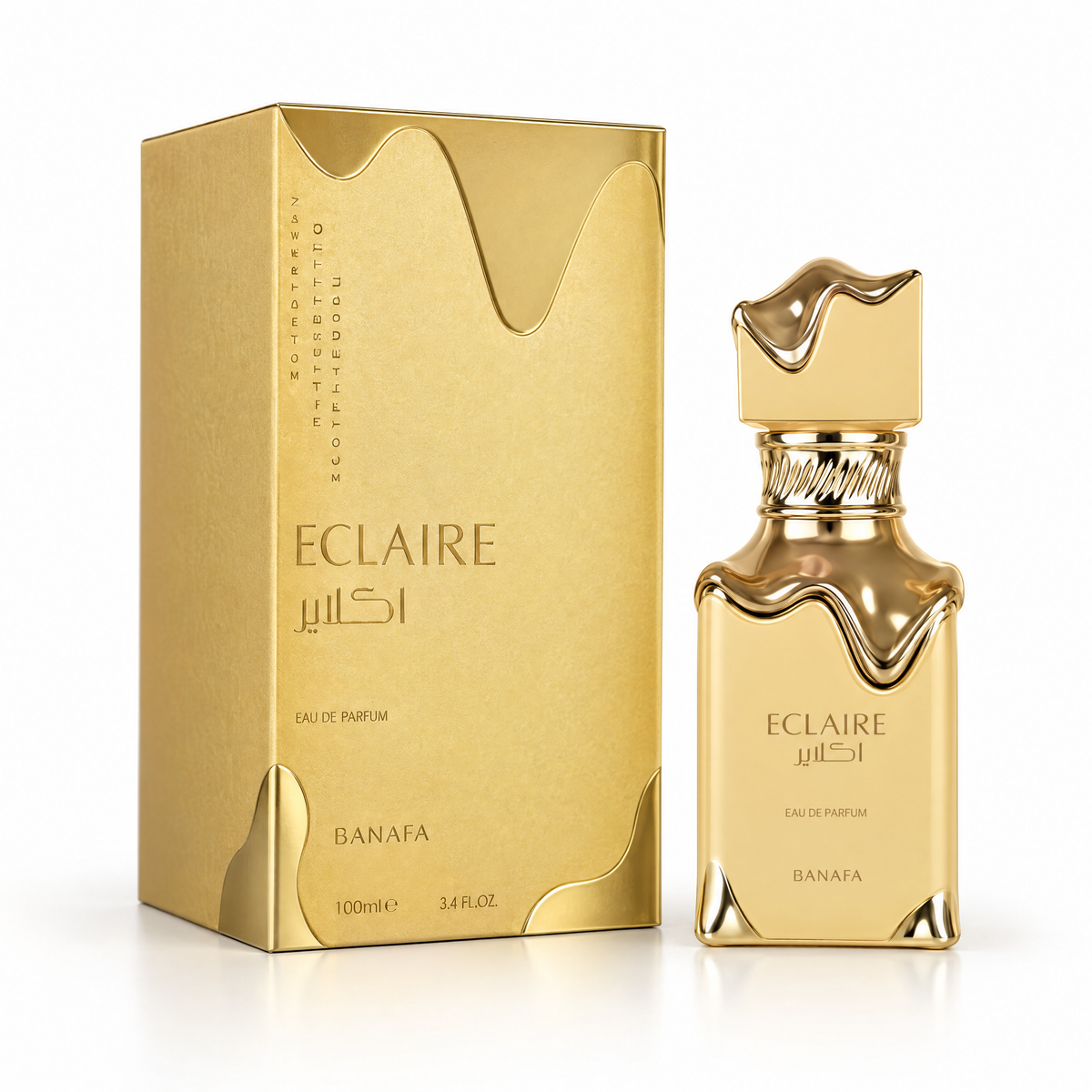 Lattafa Eclaire Banoffi Eau de Parfum 100 ml unisex, flacon și cutie