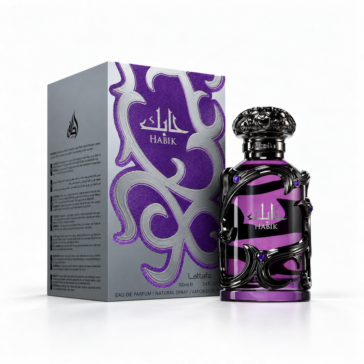 Lattafa Habik For Men Eau de Parfum 100 ml pentru bărbați, flacon și cutie