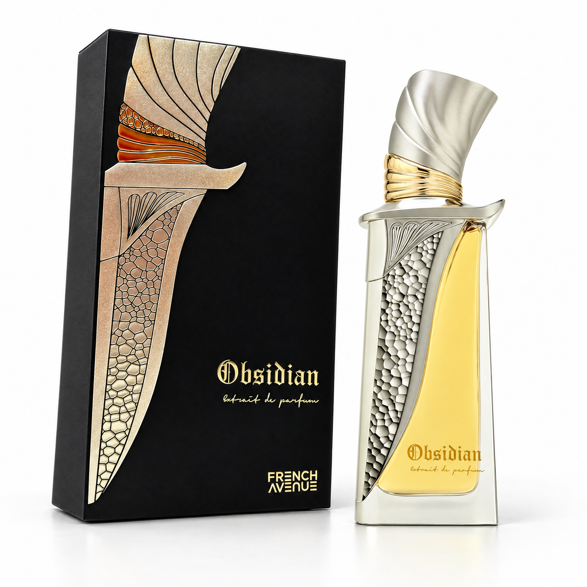 French Avenue Obsidian Extrait de Parfum 100 ml unisex, flacon și cutie