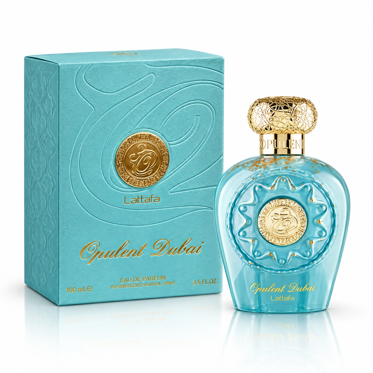Lattafa Opulent Dubai Eau de Parfum 100 ml unisex, flacon și cutie