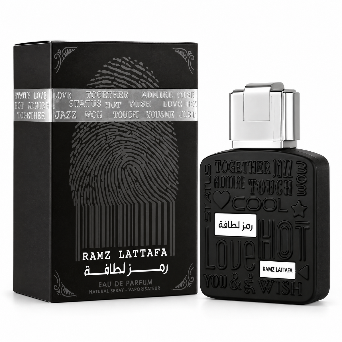 Lattafa Ramz Silver Eau de Parfum 100 ml unisex, flacon și cutie