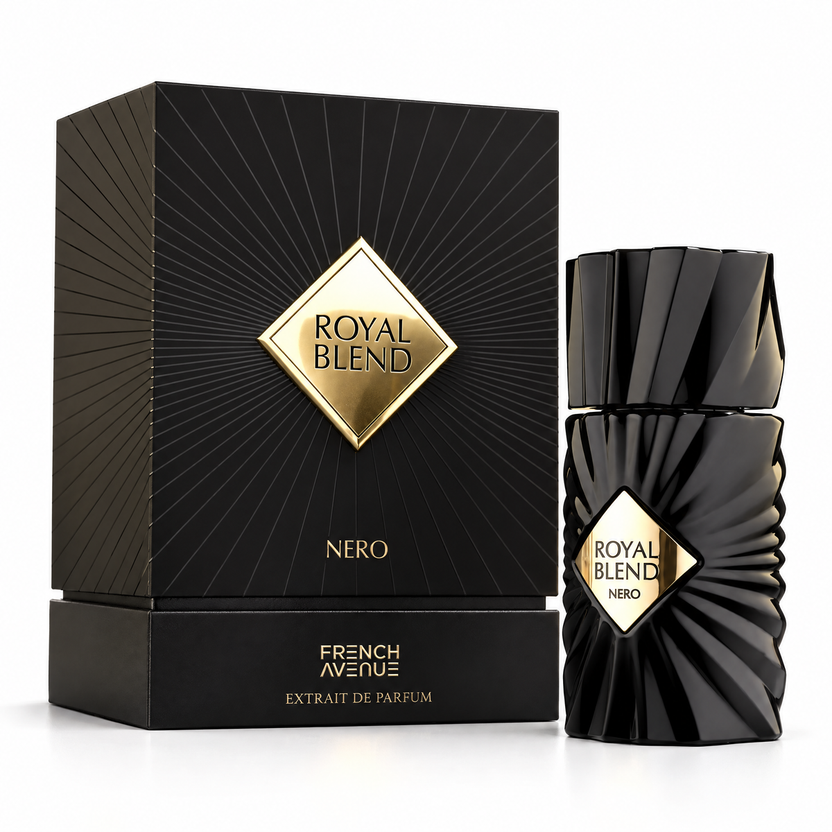 French Avenue Royal Blend Nero Extrait de Parfum 100 ml unisex, flacon și cutie