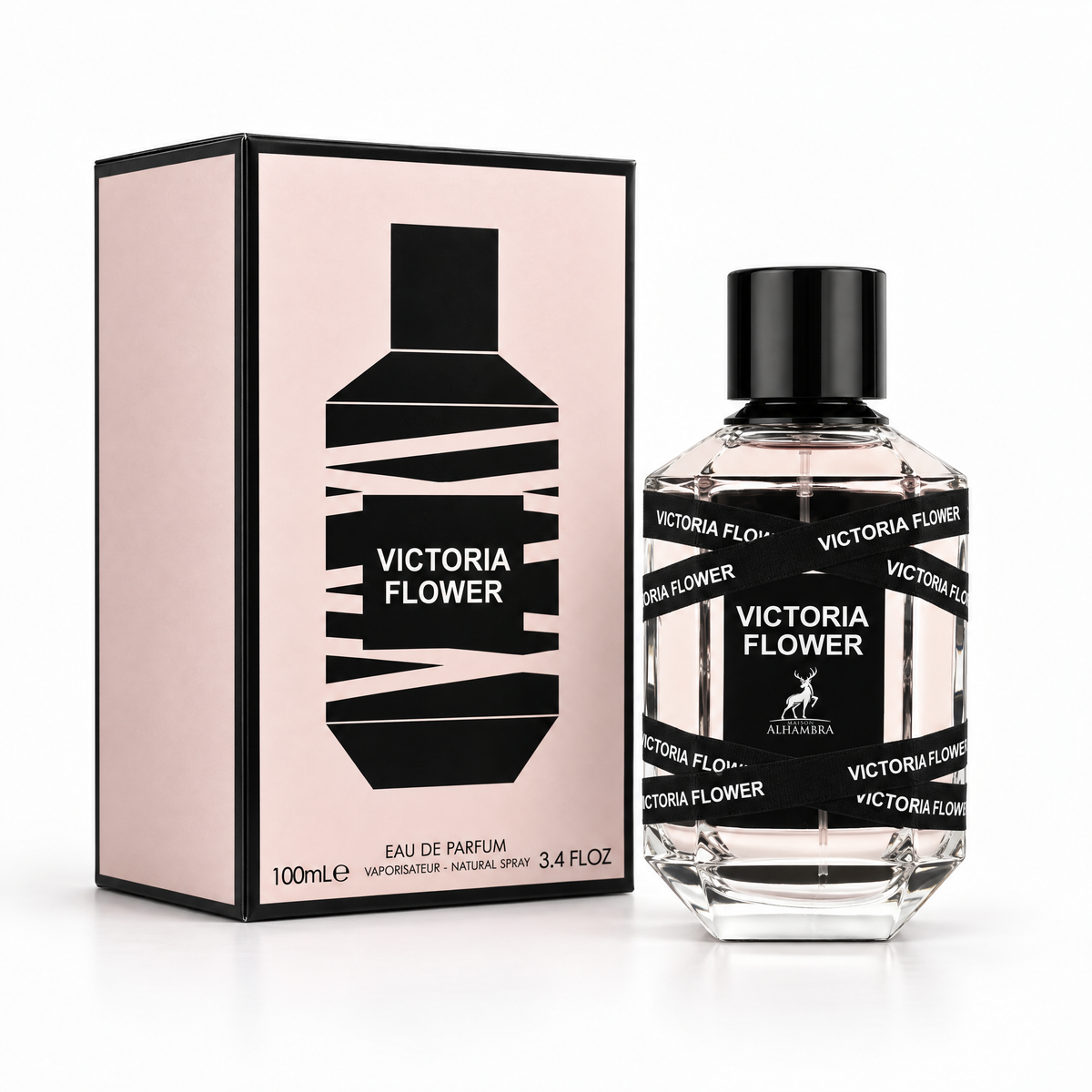 Maison Alhambra Victoria Flower Eau de Parfum 100 ml pentru femei, flacon și cutie