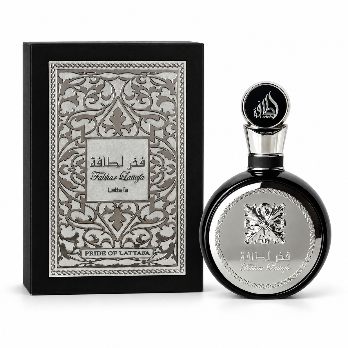 Lattafa Fakhar Homme Eau de Parfum 100 ml pentru bărbați, flacon și cutie